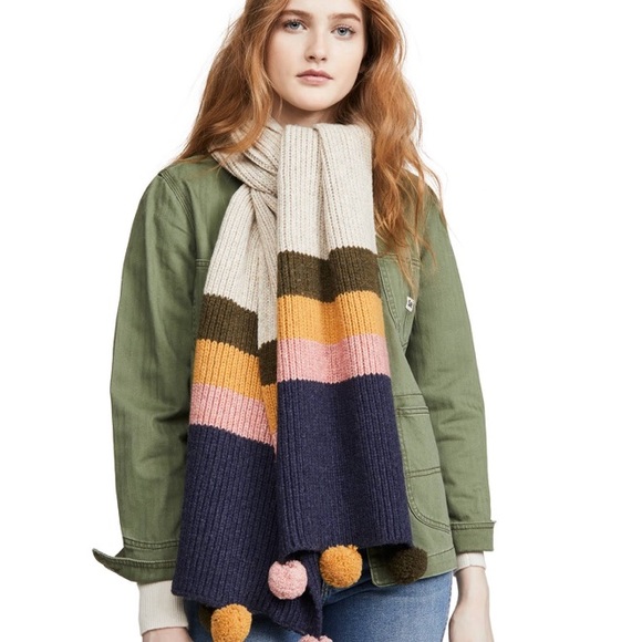 Madewell Striped Pom-Pom Scarf - Picture 3 of 5